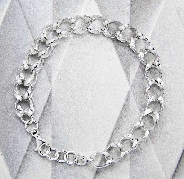 Handmade Sterling Silver Circle Bracelet - Pobjoy Diamonds