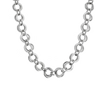 Silver large hoop echo neck chain -Pobjoy Diamonds