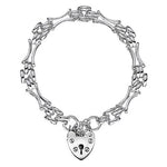 Sterling Silver Gate Link Padlock Charm Bracelet - Pobjoy Diamonds