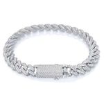 9K White Gold Diamond Cuban Bracelet 4.00 Carats - Pobjoy Diamonds