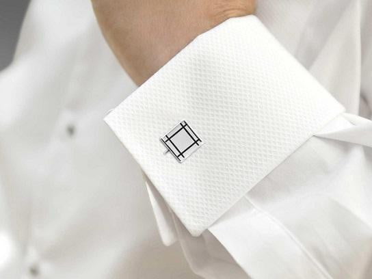 Sterling Silver & Black Square Cufflinks - Pobjoy Diamonds