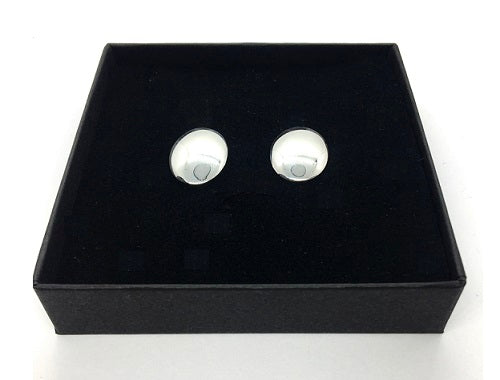 Sterling Silver Domed Oval Bar Cufflinks - Pobjoy Diamonds