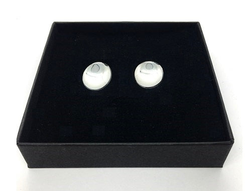 Sterling Silver Domed Round Bar Cufflinks - Pobjoy Diamonds