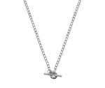 Sterling Silver Curb T-Bar Necklace - Pobjoy Diamonds