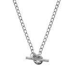 Sterling Silver Curb T-Bar Necklace - Pobjoy Diamonds