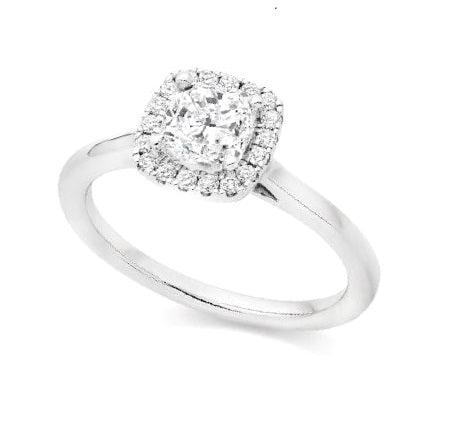 Platinum Lab Created Cushion Brilliant Cut Diamond Halo Ring - E/VS1 1.70 Carat - Pobjoy Diamonds