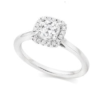 Load image into Gallery viewer, Platinum Lab Created Cushion Brilliant Cut Diamond Halo Ring - E/VS1 1.70 Carat