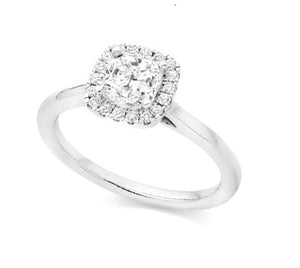 Platinum Lab Created Cushion Brilliant Cut Diamond Halo Ring - E/VS1 1.70 Carat