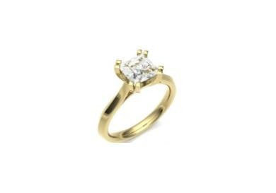 18K Gold 1.00 Carat Cushion Cut Diamond Engagement Ring - F/VS1 - Pobjoy Diamonds