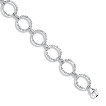 9K White Gold Hoops & Diamond Bracelet 1.20 Carats