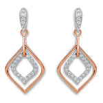 18K White & Rose Gold 0.30 CTW Diamond Drop Earrings G-H/Si - Pobjoy Diamonds