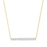 9K Gold Diamond Bar Pendant Necklace