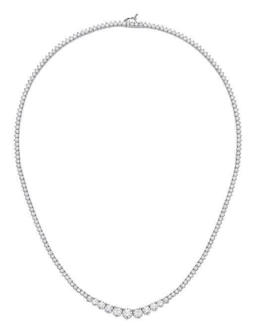 18K White Gold Lab Grown Diamond Necklace Ten Carats