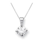 9K Gold Claw Set Lab Grown Diamond Pendant & Neck Chain - 0.50 Carat F/VS2 - Pobjoy Diamonds