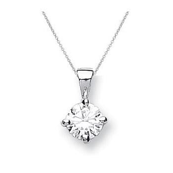 9K Gold Claw Set Lab Grown Diamond Pendant & Neck Chain - 0.50 Carat F/VS2 - Pobjoy Diamonds