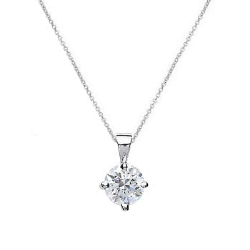 18K White Gold 0.20 Carat Diamond Pendant Necklace E/VS2