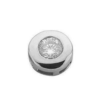 9K White Gold Gents Rubover Set Diamond Stud Earring 0.15 Carat - Pobjoy Diamonds