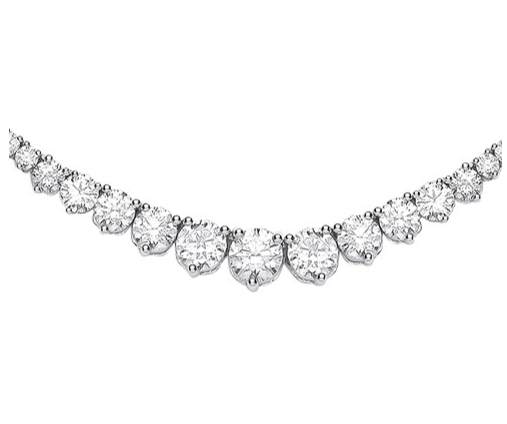 18K White Gold Lab Grown Diamond Necklace Ten Carats