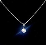 18K White Gold Claw Set Round Brilliant Cut Diamond Pendant & Neck Chain - 0.70 Carat G/Si1 - Pobjoy Diamonds