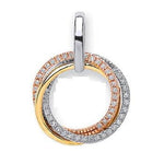 9K Three Colour Gold & Diamond Pendant From Pobjoy Diamonds