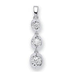 9K White Gold 0.23 CTW Diamond Trilogy Pendant Necklace - Pobjoy Diamonds