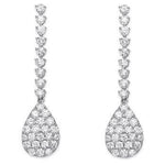 18K White Gold 2.34 Carat Pear Diamond Drop Earrings G-H/Si - Pobjoy Diamonds