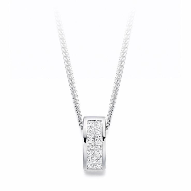 18K White Gold 0.25 CTW Diamond Circular Pendant From Pobjoy Diamonds