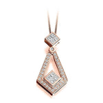 Round & Princess Cut 0.52 CTW Diamond Drop Pendant G-H/Si