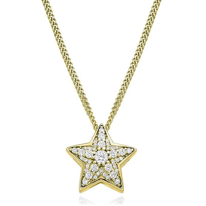 Round Brilliant Cut 0.27 CTW Diamond Star Pendant G-H/Si From Pobjoy