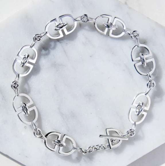 Handmade Sterling Silver D Link Bracelet - Pobjoy Diamonds