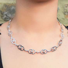 Load image into Gallery viewer, Handmade D-Link Sterling Silver Ladies Necklace - Pobjoy Diamonds