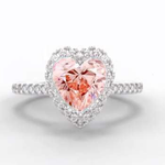 Vivid Pink Heart Diamond Halo Ring VS1 - Pobjoy Diamonds