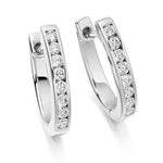 18K Gold Round Brilliant Cut Channel 0.33 CTW Diamond Earrings - G-H/Si - Pobjoy Diamonds