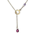 9K Yellow Gold Ladies Gemstone Pendant Necklace-Pobjoy