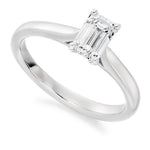 9K Gold 0.75 Carat Emerald Cut Solitaire Lab Grown Diamond Engagement Ring - F/VS1 - Pobjoy Diamonds