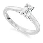 18K Gold 1.50 Carat Emerald Cut Solitaire Lab Grown Diamond Engagement Ring - E/VS2 - Pobjoy Diamonds