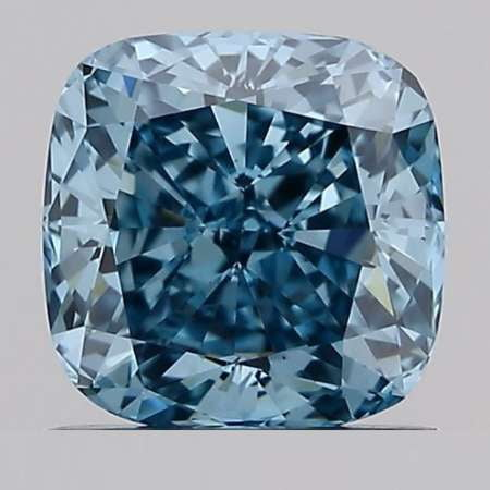 Fancy Vivid Blue Cushion Cut Lab Grown Diamond 1.10 Carat - Pobjoy Diamonds