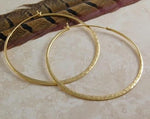 Handmade Gold Plate On Sterling Silver Hammered Hoop Earrings