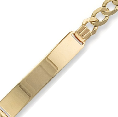  Curb 9K Yellow Gold Identity Bracelet