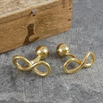 Handmade 18K Gold Plated On Sterling Silver Infinity Cufflinks-Pobjoy