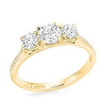 18K Gold 1.90 Carat Lab Diamond Trilogy Ring F/VS1- Pobjoy Diamonds