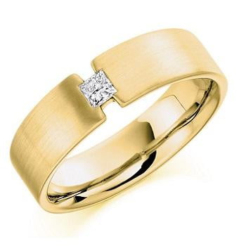 Gents Tension Set Diamond Ring In 18K Gold F-G/VS  Pobjoy Diamonds