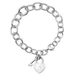 Sterling Silver Graduated Large Link Padlock Charm Bracelet - Pobjoy Diamonds