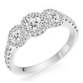 950 Platinum 1.10 CTW Diamond Trilogy Ring F-G/VS