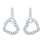 9K White Gold Diamond Set Heart Drop Earrings 0.50 CTW - Pobjoy Diamonds