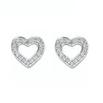 18K Gold 0.18 Carat Diamond Heart Earrings-Pobjoy Diamonds