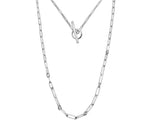 Silver rectangle link T-bar ladies necklace - Pobjoy Diamonds