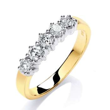 9K Gold Diamond Half Eternity Ring 0.50 CTW - Pobjoy Diamonds