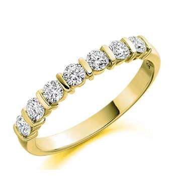 Bar Set Diamond Half Eternity Ring 0.50 Carat - Pobjoy Diamonds