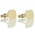 9K Yellow Gold Gents Rectangular Bar Cufflinks - Pobjoy Diamonds